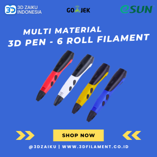 eSUN 3D Pen 3.0 Versi Terbaru Print Multi Materia Free 6 Roll Filament